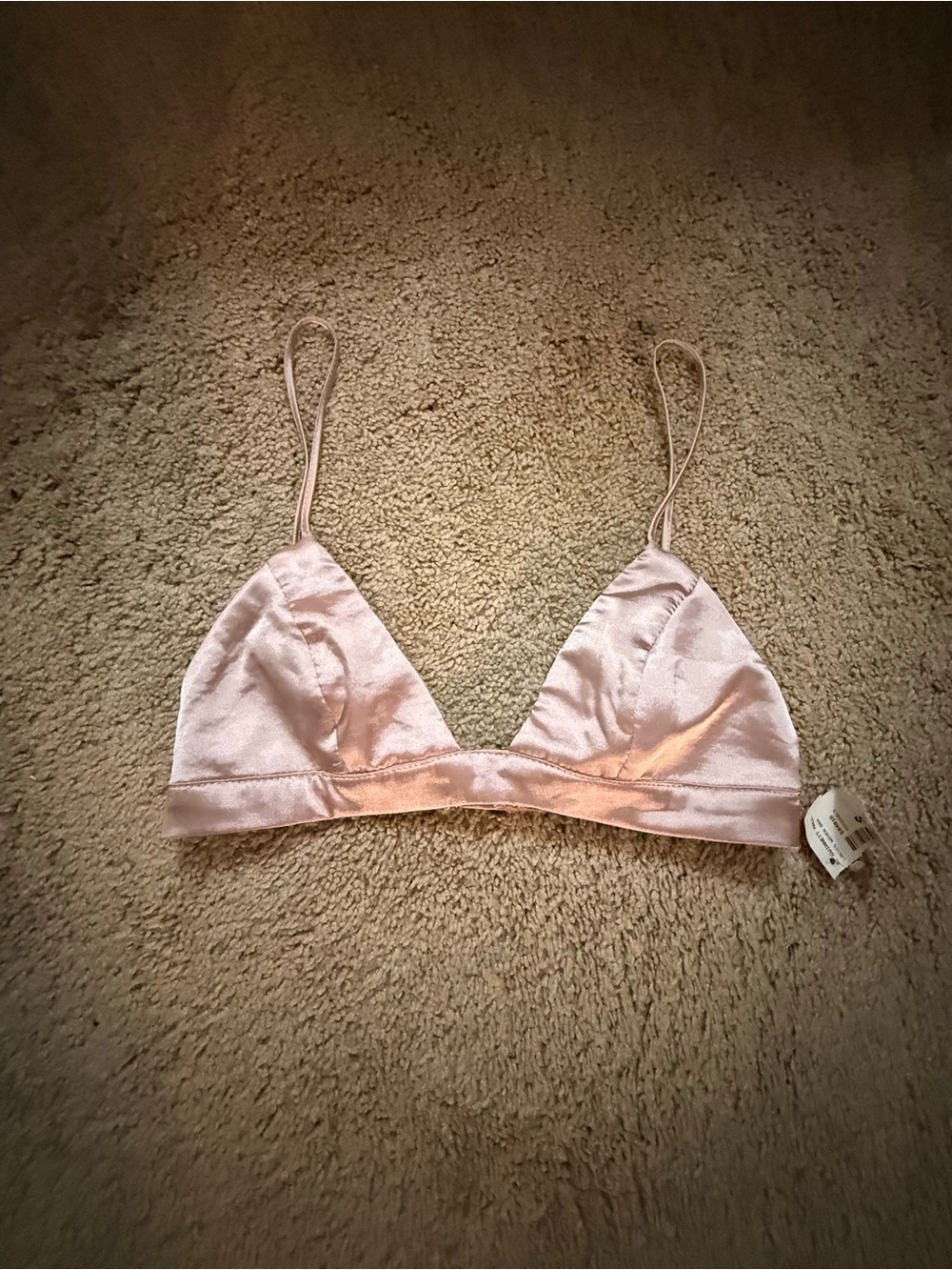 Silky Light Pink Triangle Bralette
